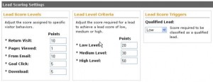 activeconversion lead scoring settings